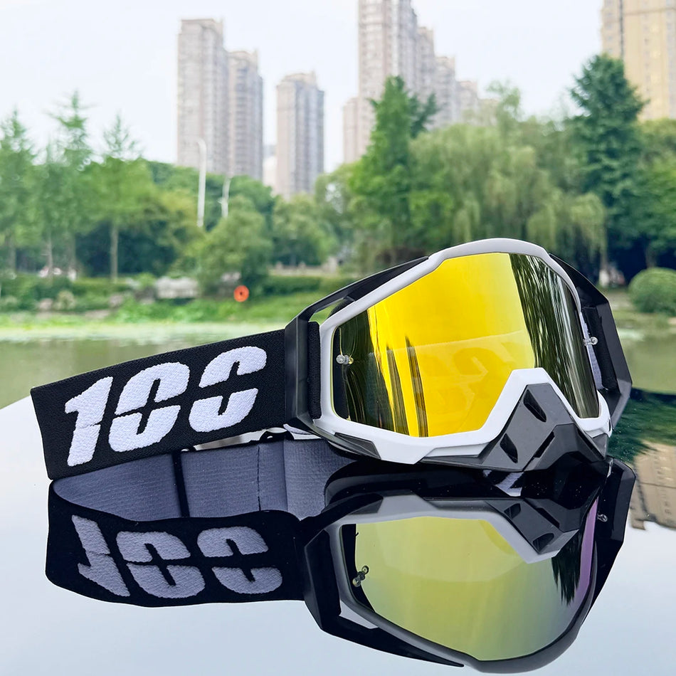 100 Okulary Motocrossowe Ochronne Okulary Przeciwsłoneczne HD Soczewka MTB ATV