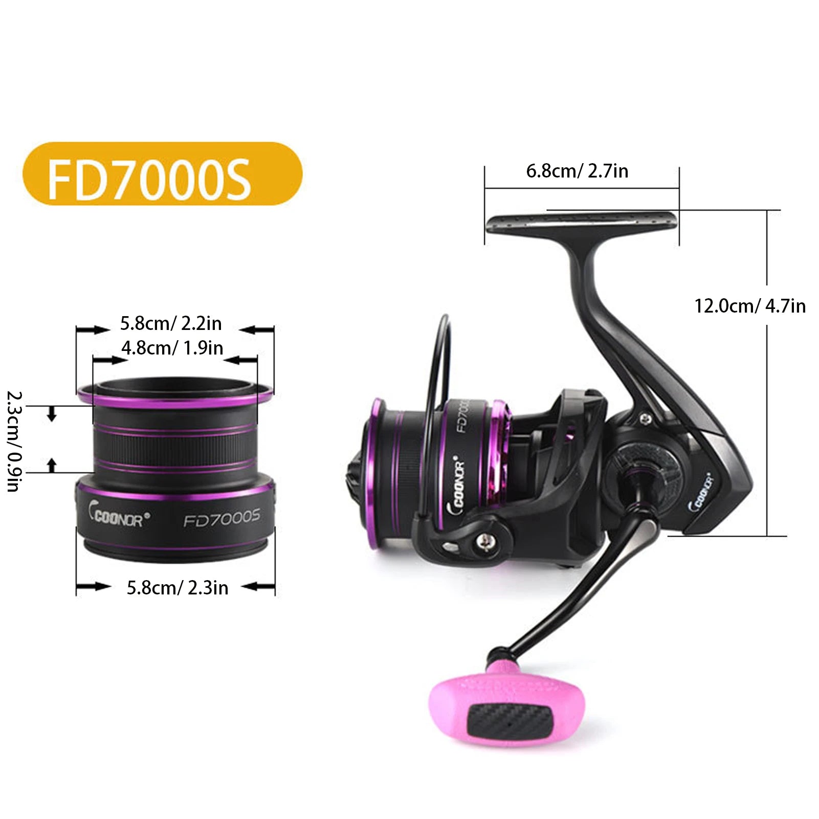 Saltwater Rotating Reel - Heavy Duty Metal Construction FD7000S