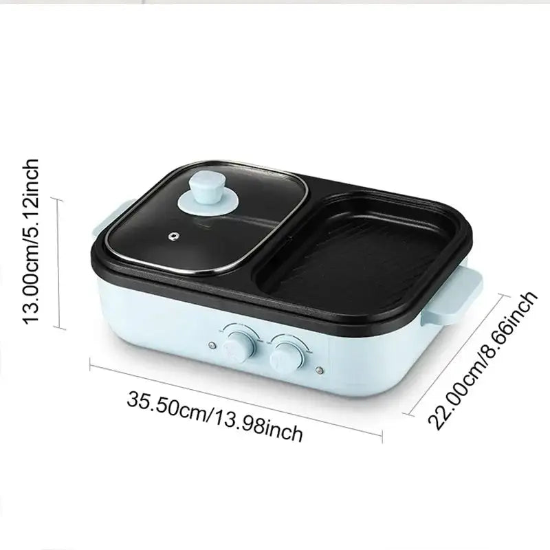 2 In 1 Electric Hot Pot And Grill Nonstick Cooker 110V 220V