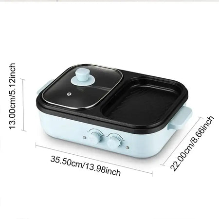 2 In 1 Electric Hot Pot And Grill Nonstick Cooker 110V 220V