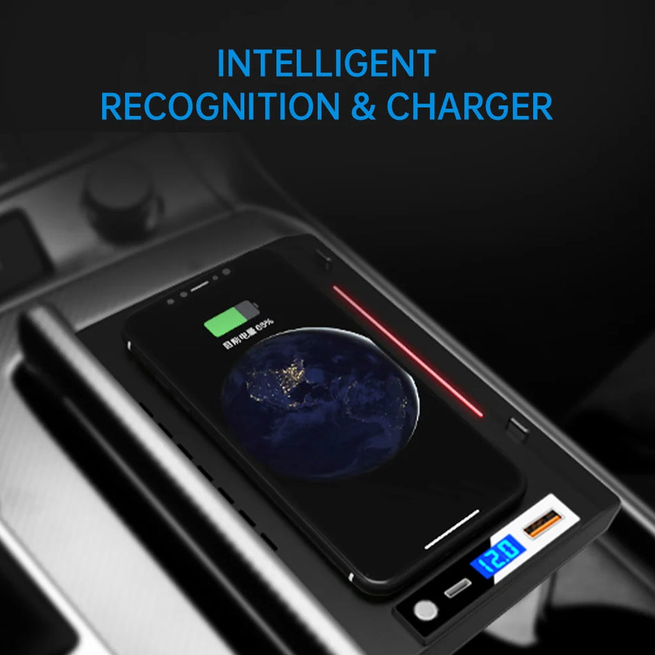 Chargeur de voiture sans fil avec charge rapide Qi pour Audi A6L A7L 2019 2024