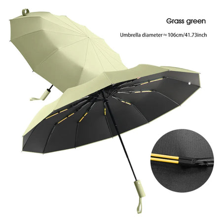 Reinforced 24-Bone Umbrella &ndash; Strong and Durable Wind-Resistant Design Matcha green