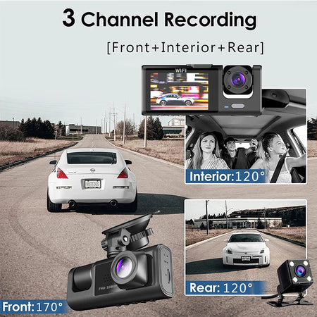 WiFi 3 Channel Mini Car DVR