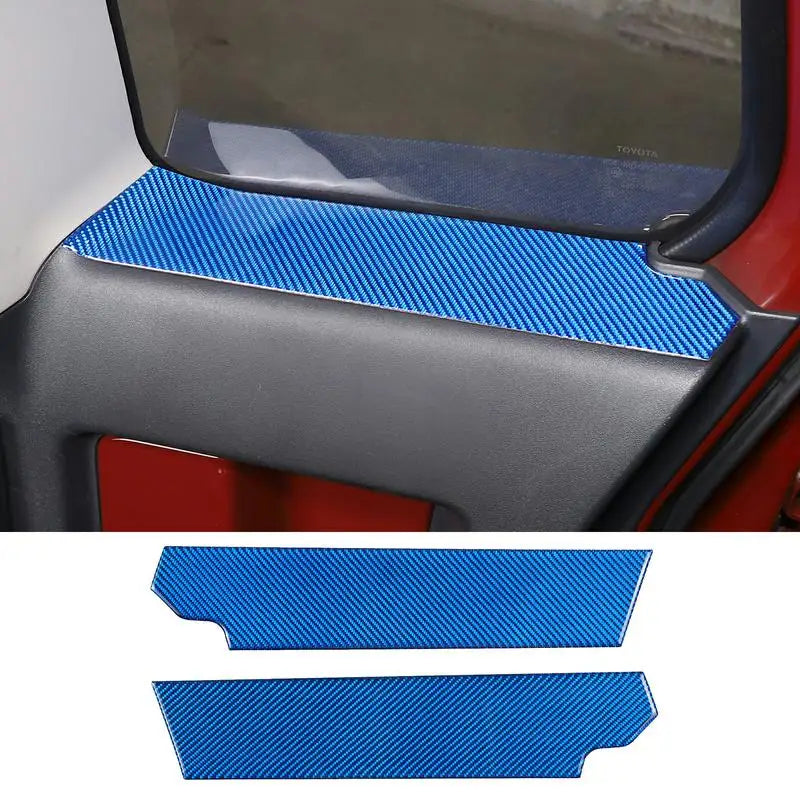 Rifinitura finestra porta posteriore blu in fibra di carbonio morbida per FJ Cruiser
