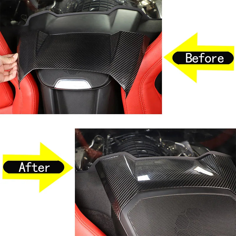 Echt koolstofvezel achterluidsprekerpaneelafdekking Corvette C8