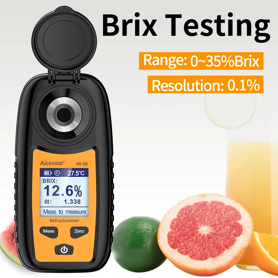 Aicevoos Digital Refractometer Brix Meter - Accurate Sugar Content Measurement for Beverages &amp; More