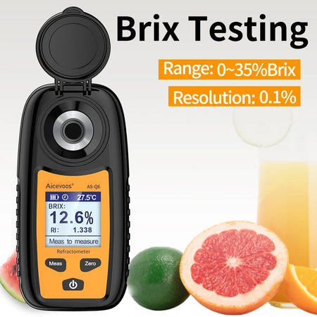 Aicevoos Digital Refractometer Brix Meter - Accurate Sugar Content Measurement for Beverages &amp; More