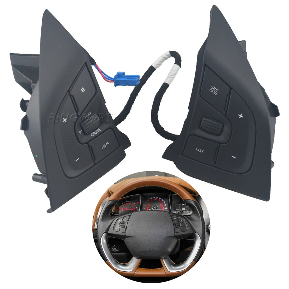 Botón de control de crucero ABS del volante para Citroën Cactus DS5 DS6 DS4S 2016