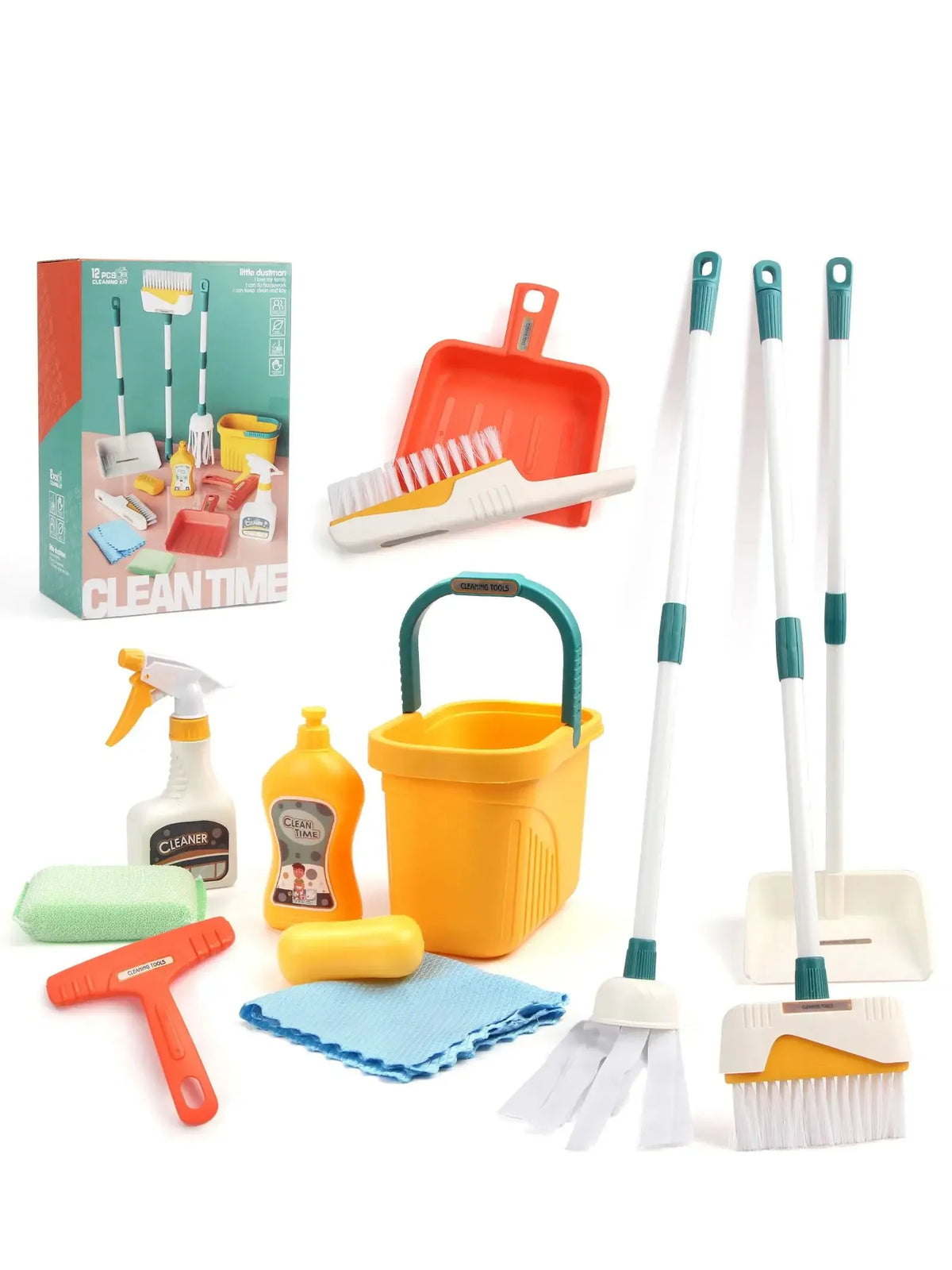 Coolplay 12 Piece Kids Housework Supplies Kit &ndash; Fun and Educational Cleaning Play Set one set with box
