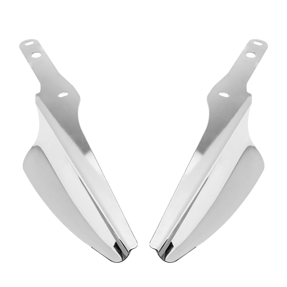 Motorcycle Chrome Front Fork Mount Wind Deflectors &ndash; Enhance Comfort and Style