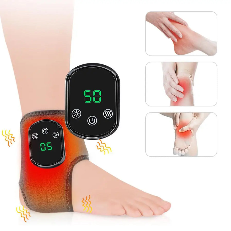 Electric Foot Massager with Heat and Ankle Wrap for Plantar Fasciitis