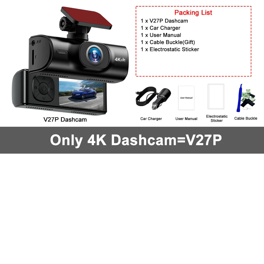 4K Dash Cam with GPS &amp; WiFi