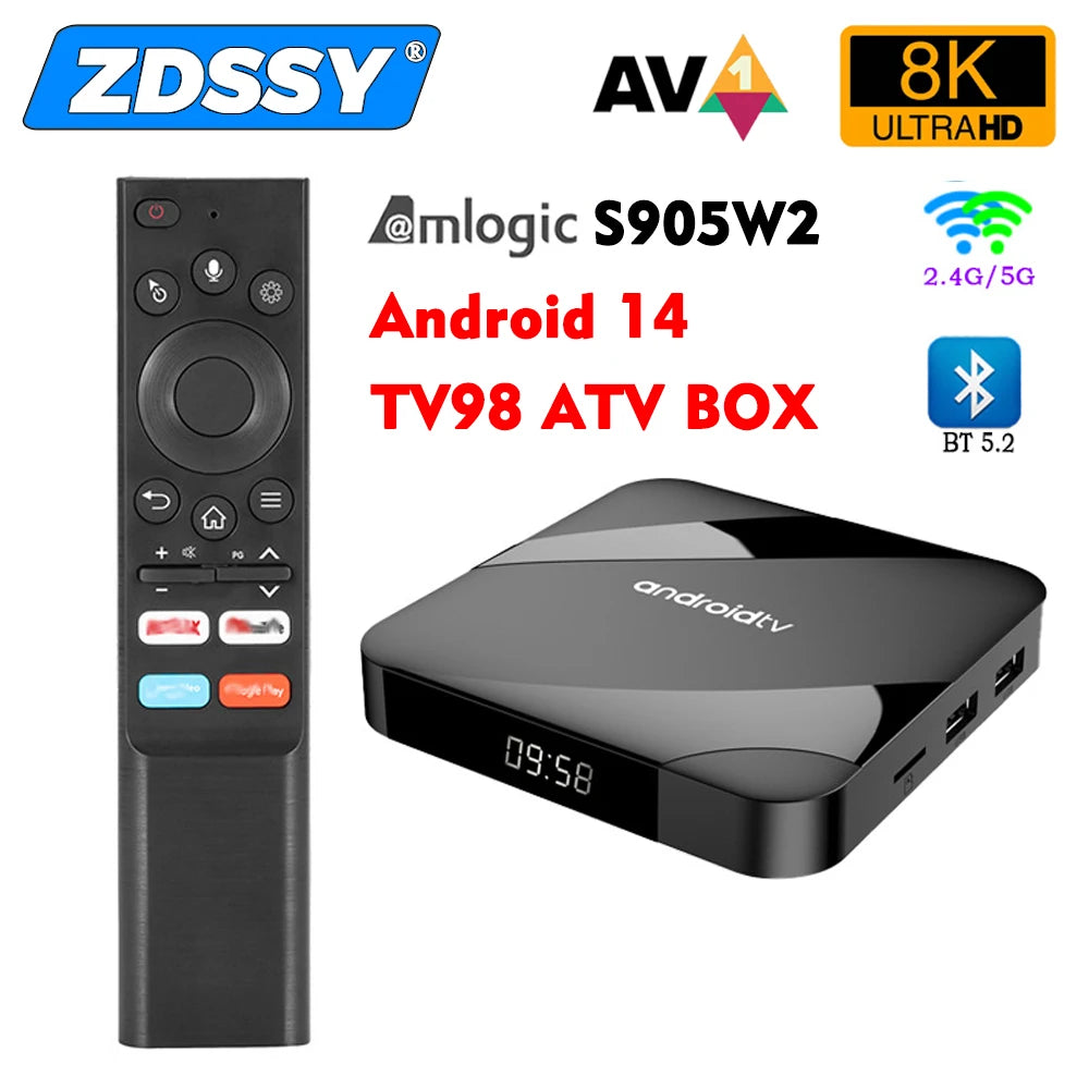 Smart TV Box TV98 ATV &ndash; Ultra HD 8K Android TV Box 2G 16G / EU Plug