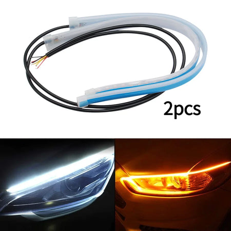 2Pcs 12V LED DRL Light Strip &ndash; Waterproof And Flexible white to yellow / 2 piece / 30CM