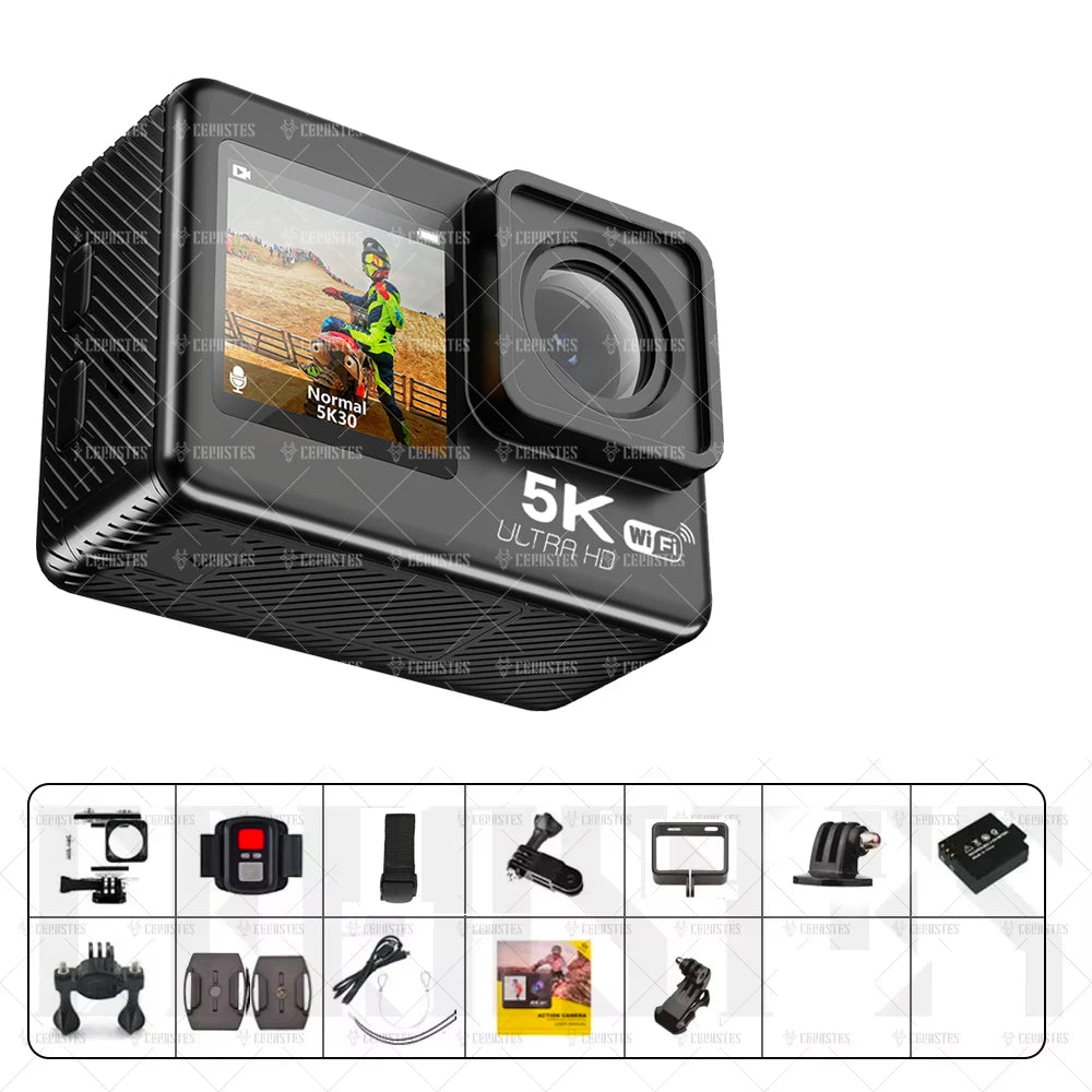 CERASTES Action Camera &ndash; 5K Ultra High Definition with Anti-Shake AT-M60- A / 64G