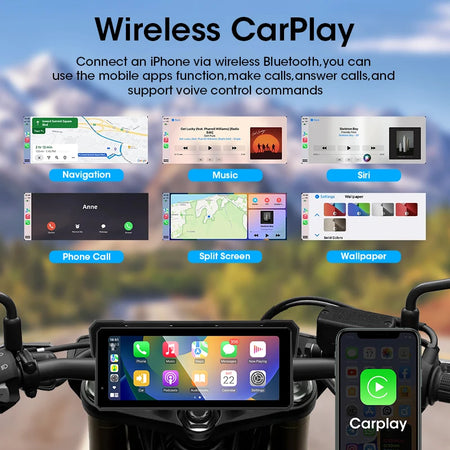 Srnubi Universal 8.1 Inch Motorcycle GPS Navigation &ndash; 4K Dual Lens Recording