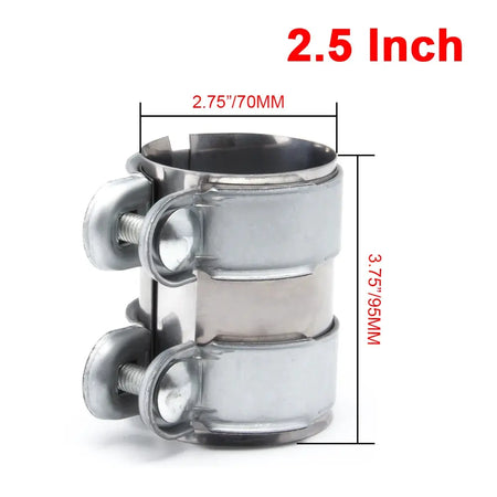 2inch/2.5inch Exhaust Clamp, Lap Joint+Bolts Band Flanges Clamp for Secure Sealing, for Mufflers Downpipes Catback Systems by InterCyprus Trading Ltd