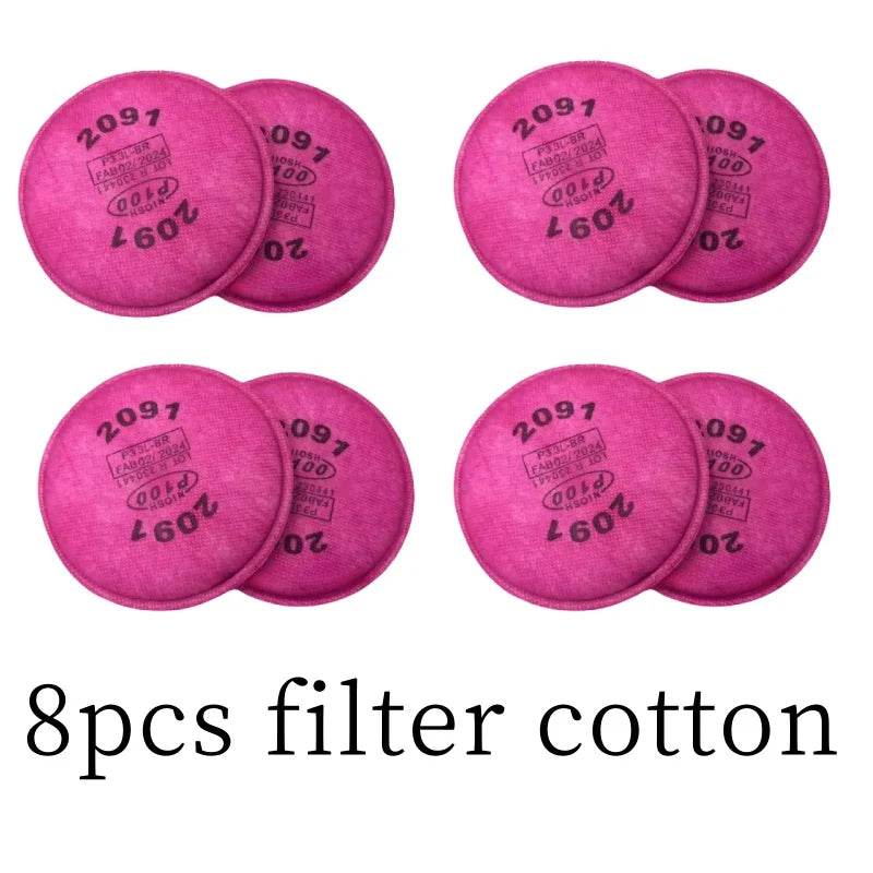 Anti-Fog 6800 Gas Mask &ndash; Full Face Respirator with Formaldehyde Protection 8pcs Filter cotton