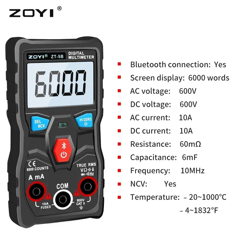 ZOYI ZT-5B Digital Multimeter &ndash; Auto-Ranging True RMS
