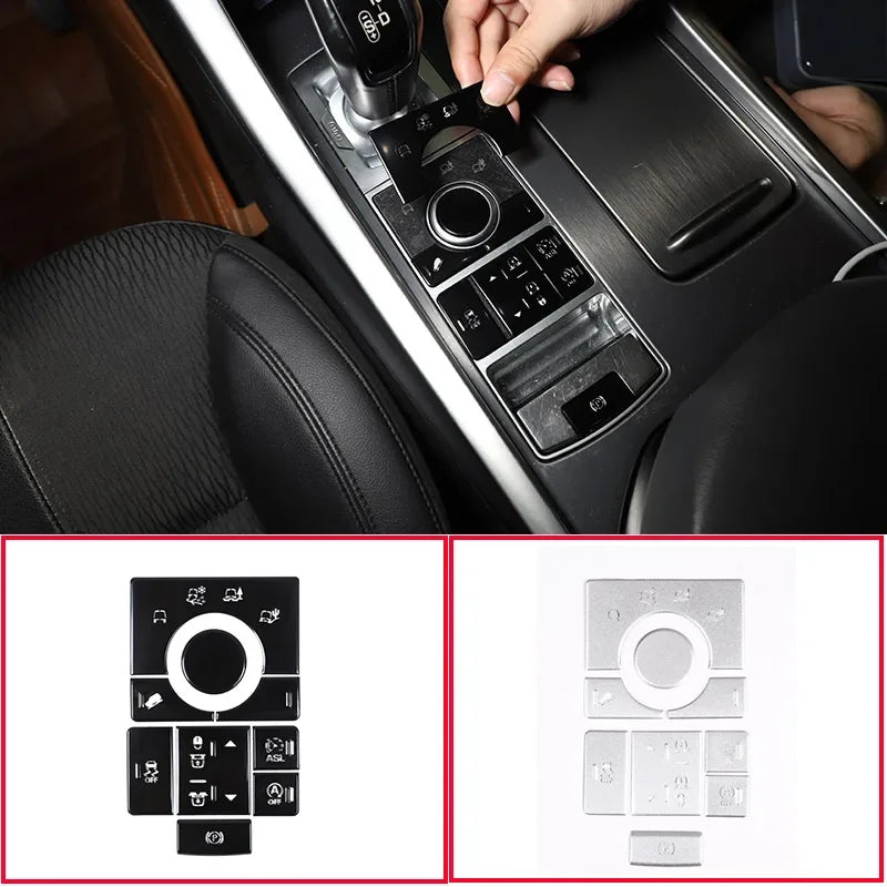 Наклейка на кнопку режима бездорожья из алюминия для Range Rover Sport