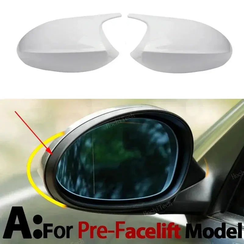 1 Pair White Rearview Exterior Side Mirror Caps for BMW E90 E91 E92 E93 E81 E87 E82 E88 3 1 Series M Design replacement by InterCyprus Trading Ltd