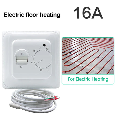 Electric 16A Floor Heating Thermostat &ndash; Mechanical Control 16A Electric Heating