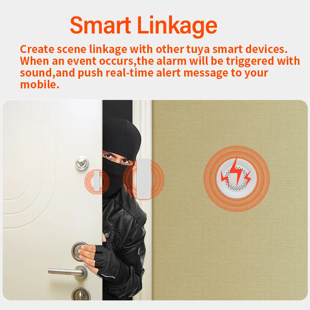 Tuya WiFi Siren Alarm - Smart Home Security 100dB Speaker, Alexa &amp; Tuya Compatible