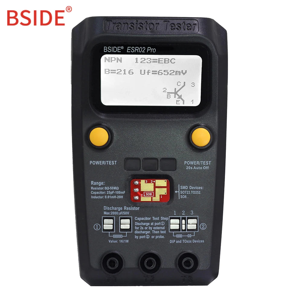 BSIDE ESR02 PRO Tester &ndash; ESR Meter for SMD Components ESR02PRO(Black) / CHINA