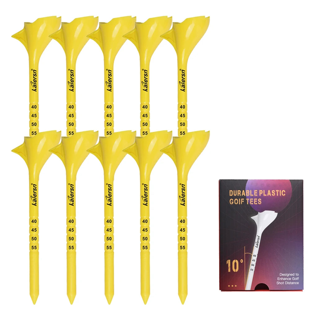 Kaiersn Golf Tees 10Pcs &ndash; Enhanced Shot Distance Design Yellow