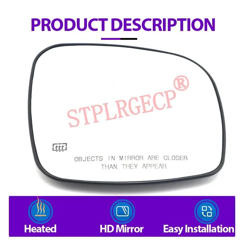 Driver Rearview Side Mirror Lens Door Wing Mirrors Glass with Heating Parts Accessories for Chrysler Town Country 2008-2016 by InterCyprus Trading Ltd