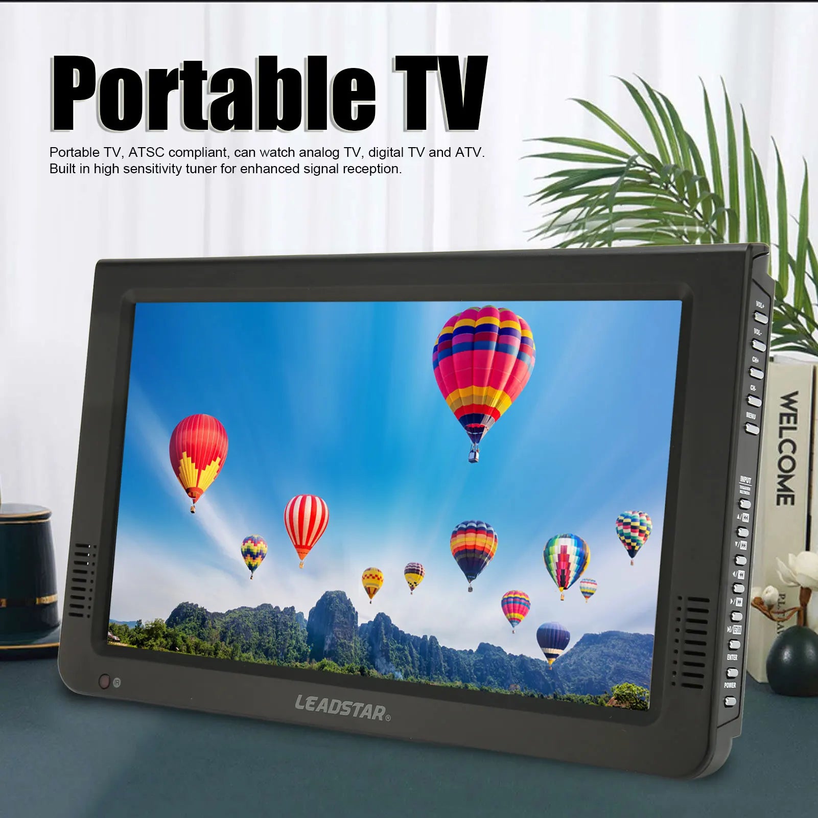 Portable 10 Inch ATSC Digital TV for Car &amp; Outdoor - Rechargeable Default Title