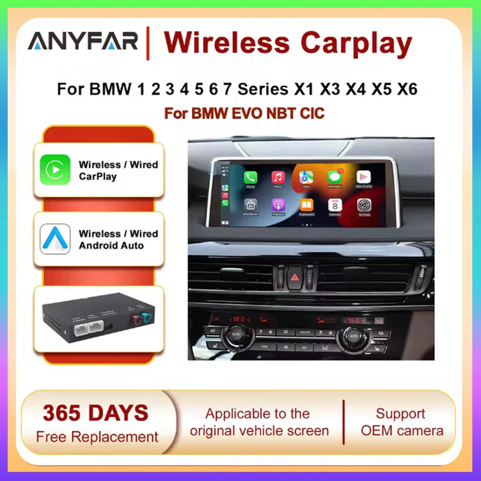 BMW X5 E70 X6 E71 Wireless CarPlay Android Auto Adapter for CIC NBT