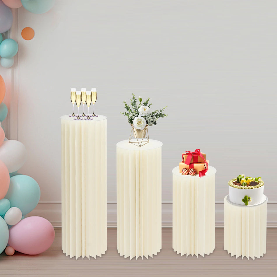 Soporte de Centro de Flores de Boda DIY de 4 Piezas Blanco Lechoso