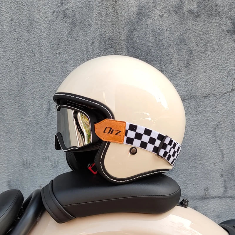 OrzChoice 2025 Retro Motorcycle Helmet - Built In Lens 10 / L