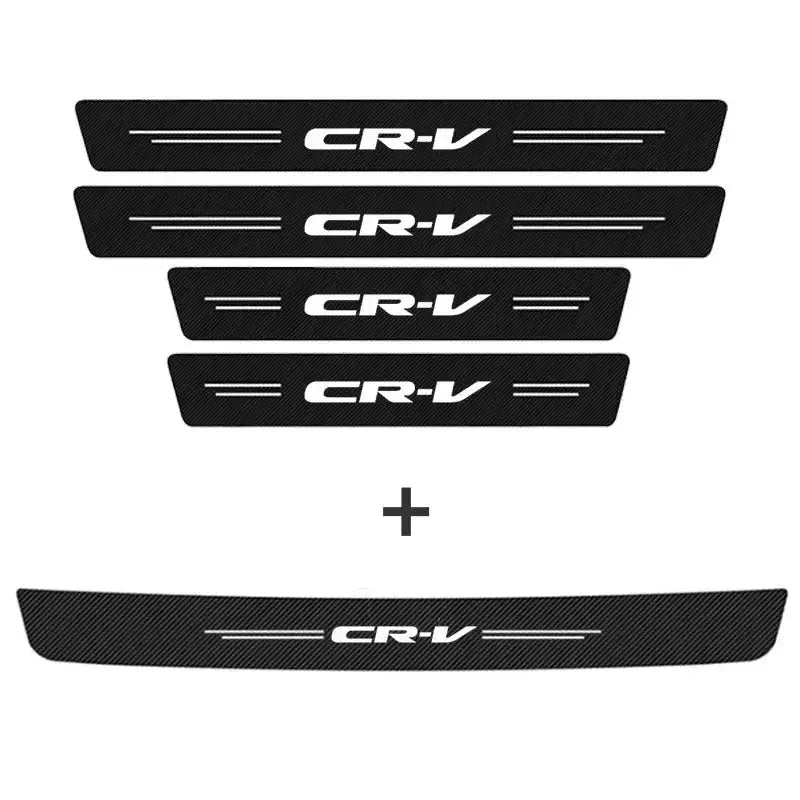 Carbon Fiber Door Sill Protector For Honda CRV HRV Civic 5pcs for CR-V