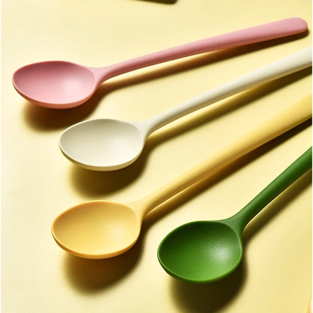 4Pcs Silicone Spoon Set &ndash; Portable Non-Slip Design
