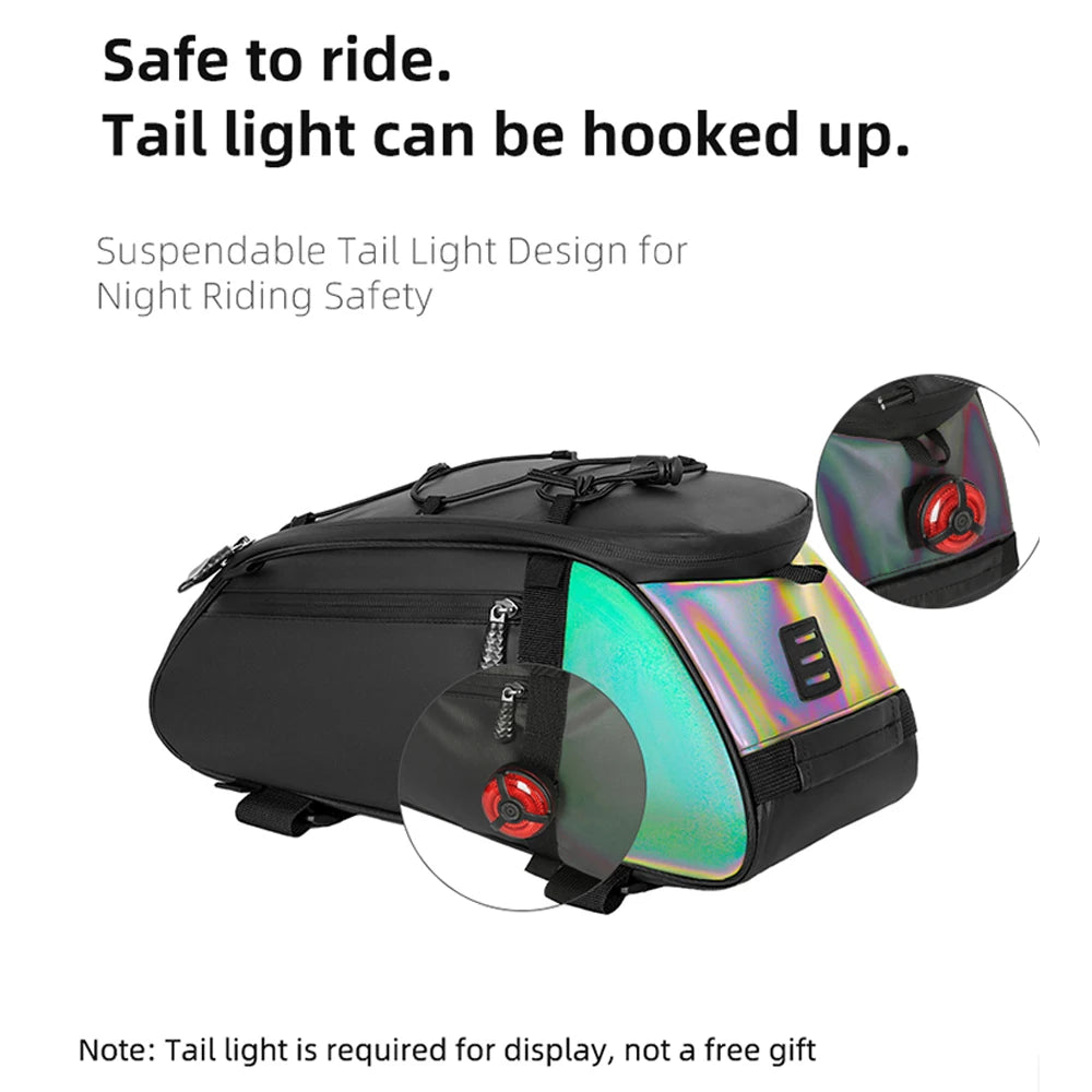 Lixada Bike Trunk Bag &ndash; Large Capacity Reflective Storage