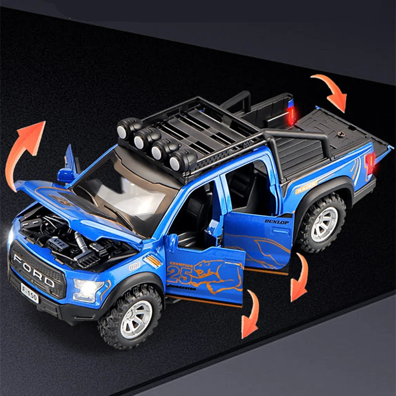 MAKEDA 1:32 Scale Ford Raptor F150 Alloy Diecast Model with Sound and Light