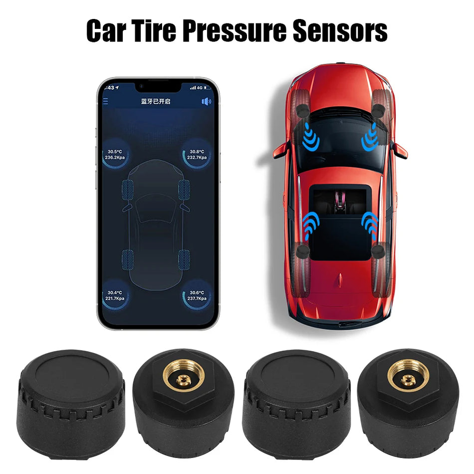 Датчики TPMS для Ford Focus с Bluetooth 5.0, совместимые с Android и iOS, монитор давления в шинах