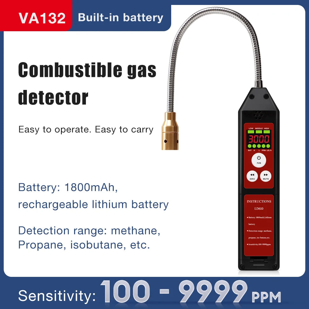 LD610 Gas Leak Detector &ndash; Accurate Measurement Range 100-9999ppm LD610