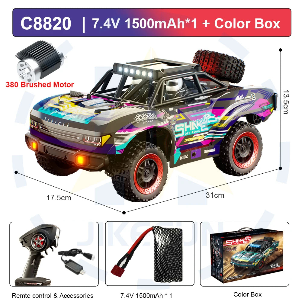 C8820 1/18 RC Car &ndash; High Speed 31kmh 4WD Off Road Terrain Brushed Color PL