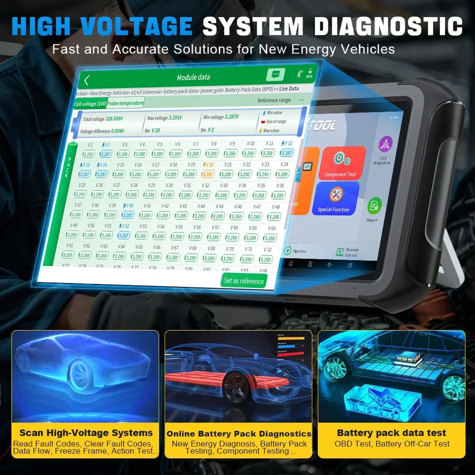 EV Diagnostic Scanner Battery Tester for Tesla BYD XTOOL D9EV