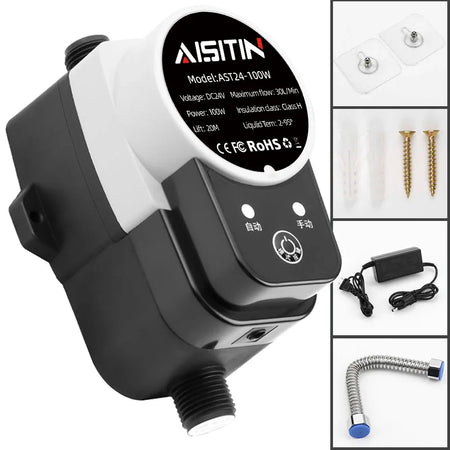 AISITIN Booster Pump Brushless Water Pump 24V &ndash; Ultra Quiet 180w / US
