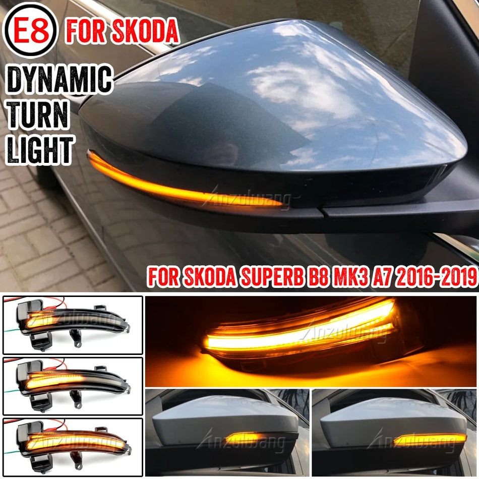 Δυναμικά LED Φώτα Φλας για Skoda Superb A7 B8 MK3