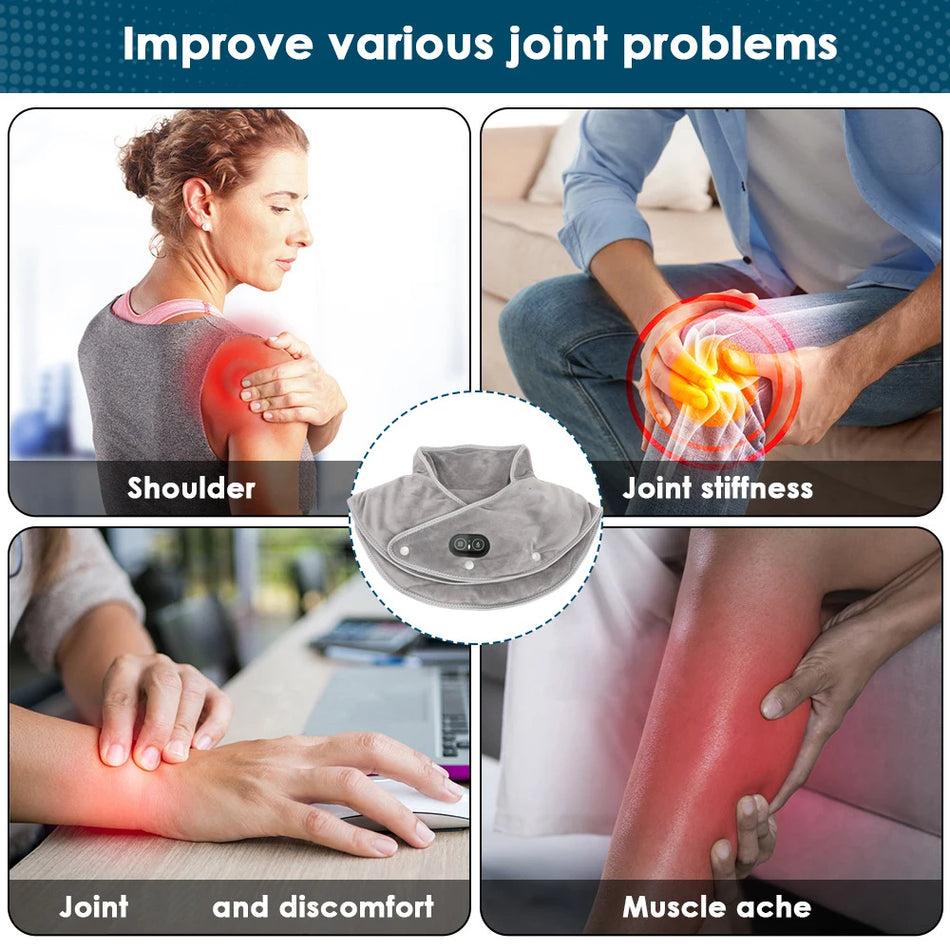 Elektrisk värmande axel- och nackkudde massager 3 växlar sjal