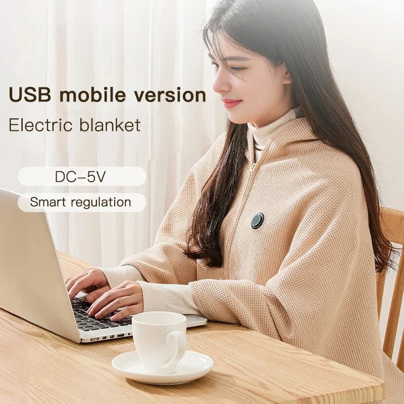 Wearable USB Electric Heated Blanket &ndash; Three Heating Levels
