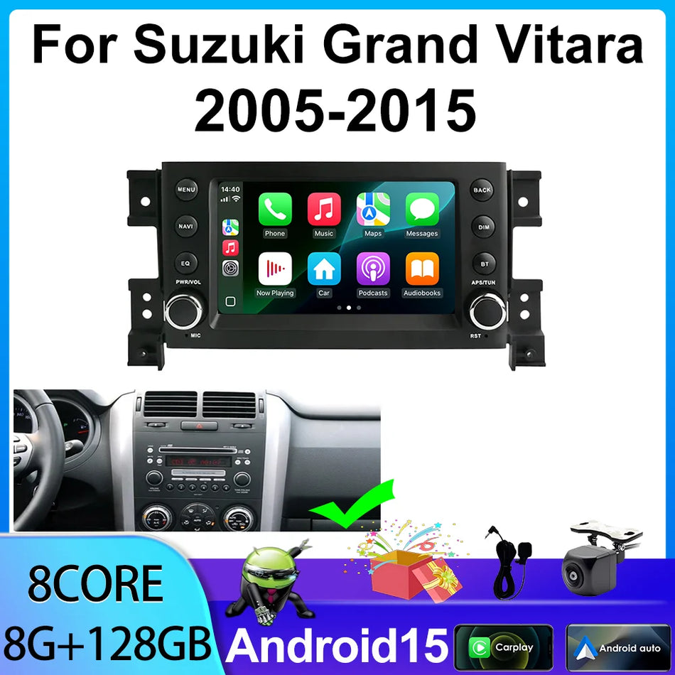 7-calowy radioodtwarzacz Android do Suzuki Grand Vitara 3 z Wi-Fi, GPS i Carplay