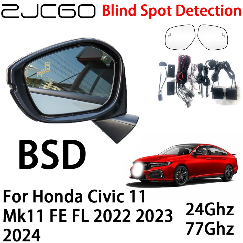 Radarų įspėjimo sistema Honda Civic 2022-2024 su aklųjų zonų aptikimu ir galiniais eismo įspėjimais