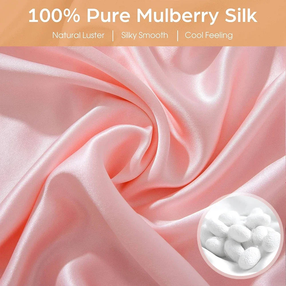 NoEnName_Null 100% Pure Real Silk Pillowcase &ndash; Soft Breathable Comfort for Hair and Skin