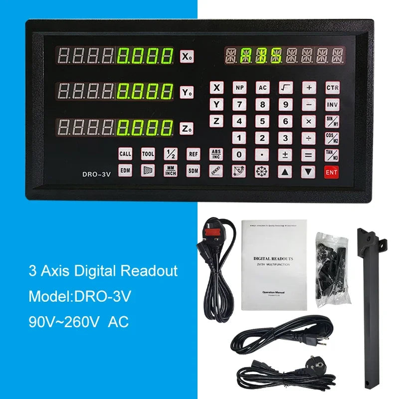 DRO-2V 3V 2 Axis Digital Readout - Ultra-Precise 0.1um DRO-3V EU Plug / Russian Federation